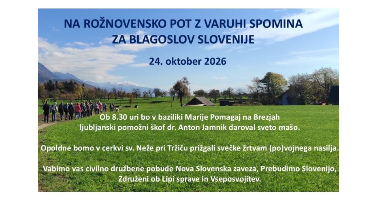 Na rožnovensko pot z varuhi spomina za blagoslov Slovenije